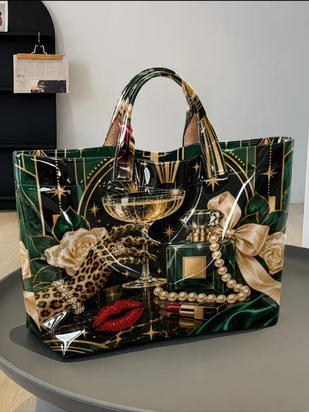 Women Leopard Elegant Luxury Bag PVC Large Tote